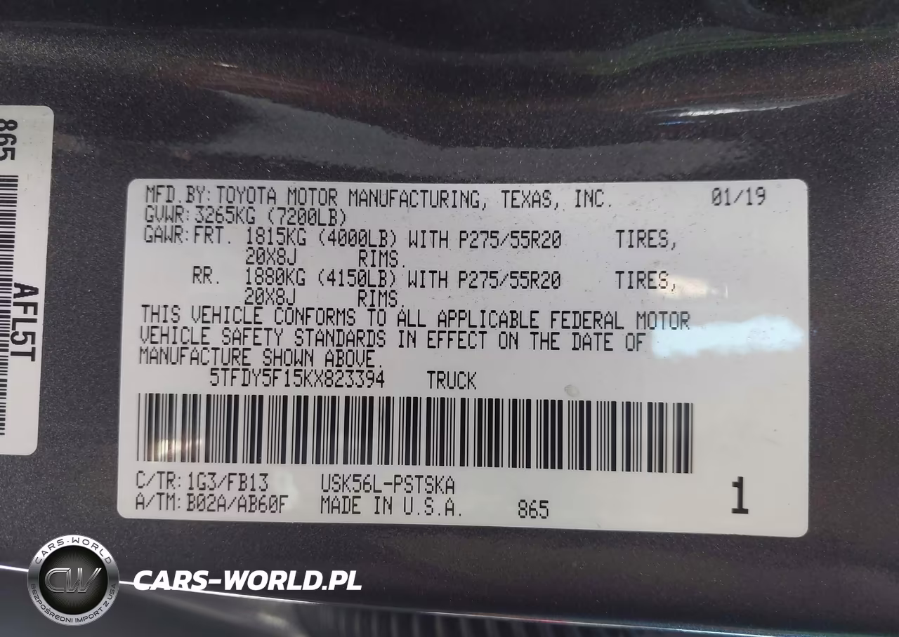 2019 Toyota Tundra Sr5 5.7L V8 VIN:5TFDY5F15KX823394 - 9