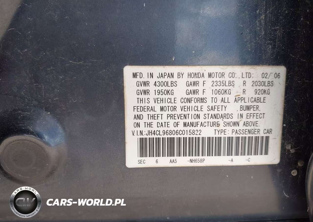 2006 Acura Tsx VIN:JH4CL96806C015822 - 9