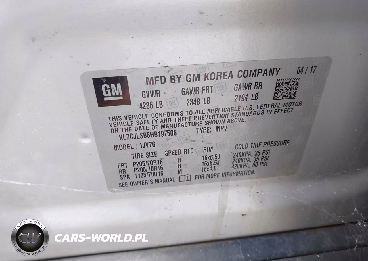 2017 Chevrolet Trax Lt VIN:KL7CJLSB6HB197506 - 9