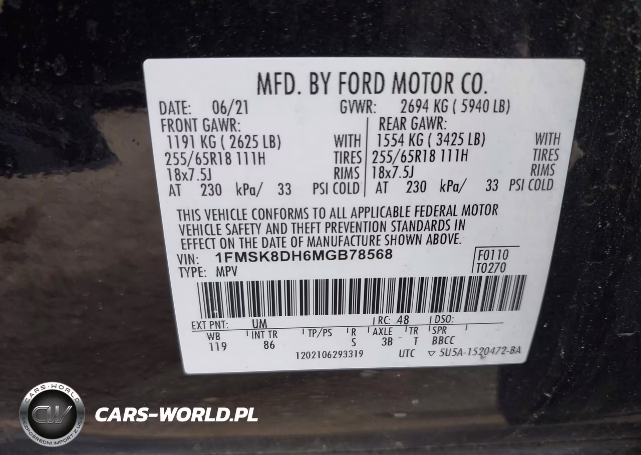2021 Ford Explorer Xlt VIN:1FMSK8DH6MGB78568 - 9