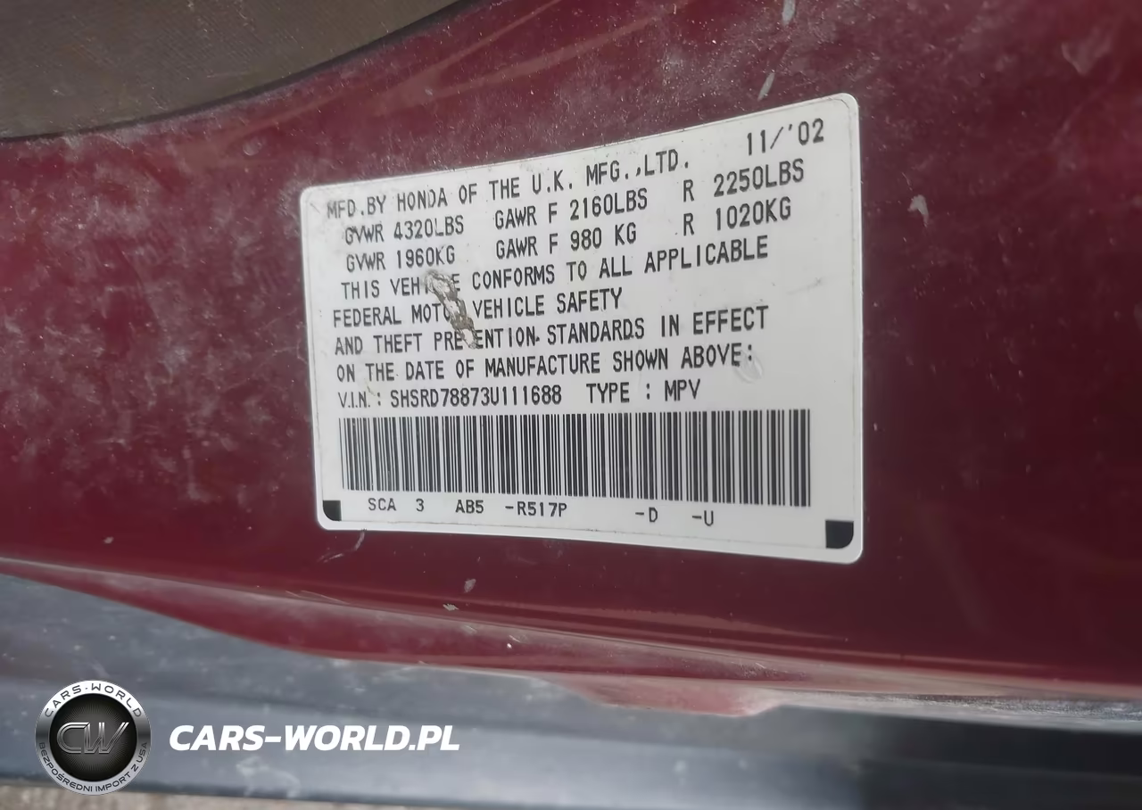 2003 Honda Cr-V Ex VIN:SHSRD78873U111688 - 9