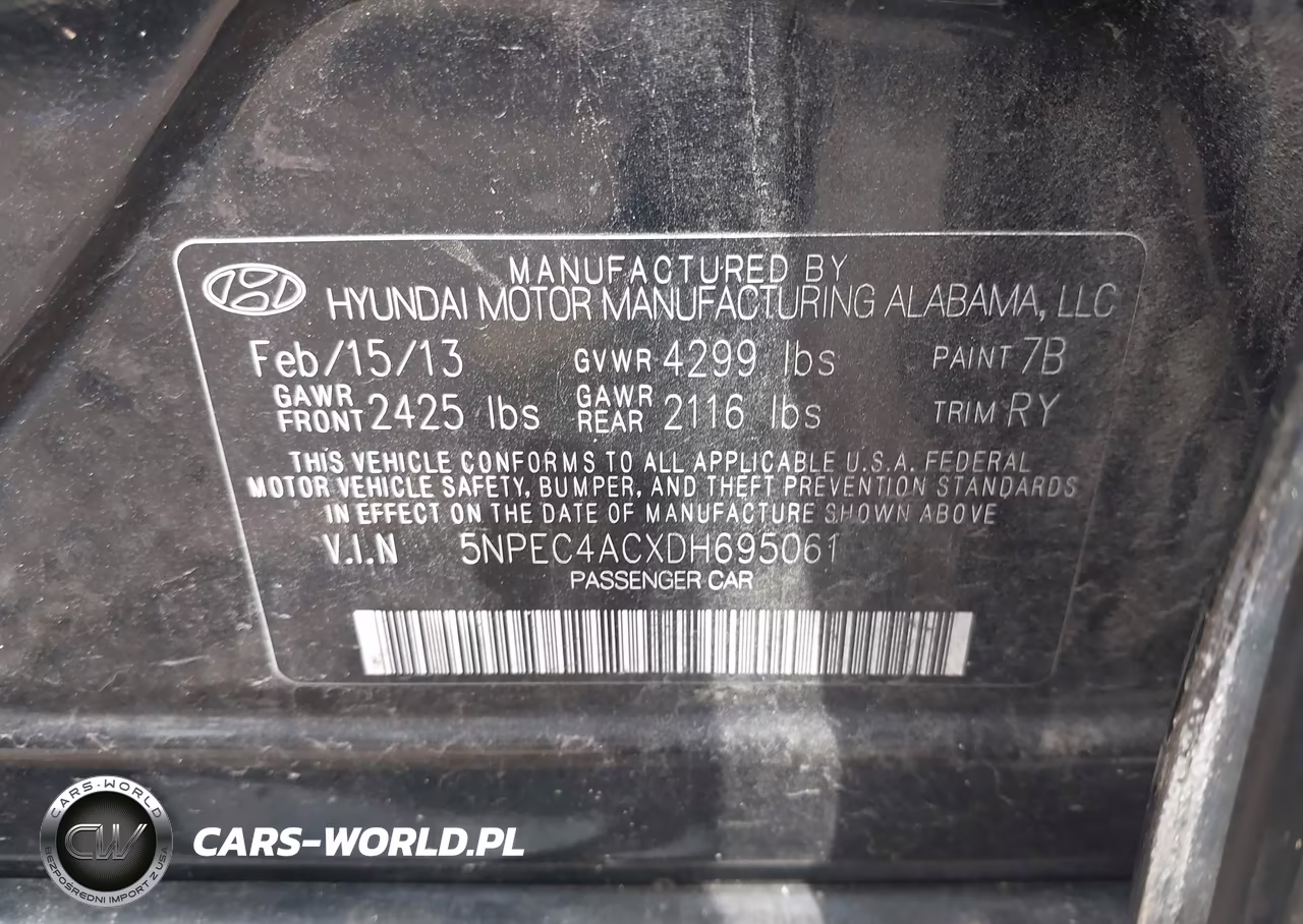 2013 Hyundai Sonata Limited VIN:5NPEC4ACXDH695061 - 9