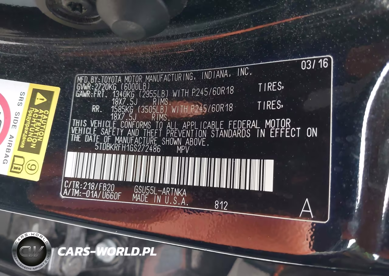 2016 Toyota Highlander Le V6 VIN:5TDBKRFH1GS272486 - 9