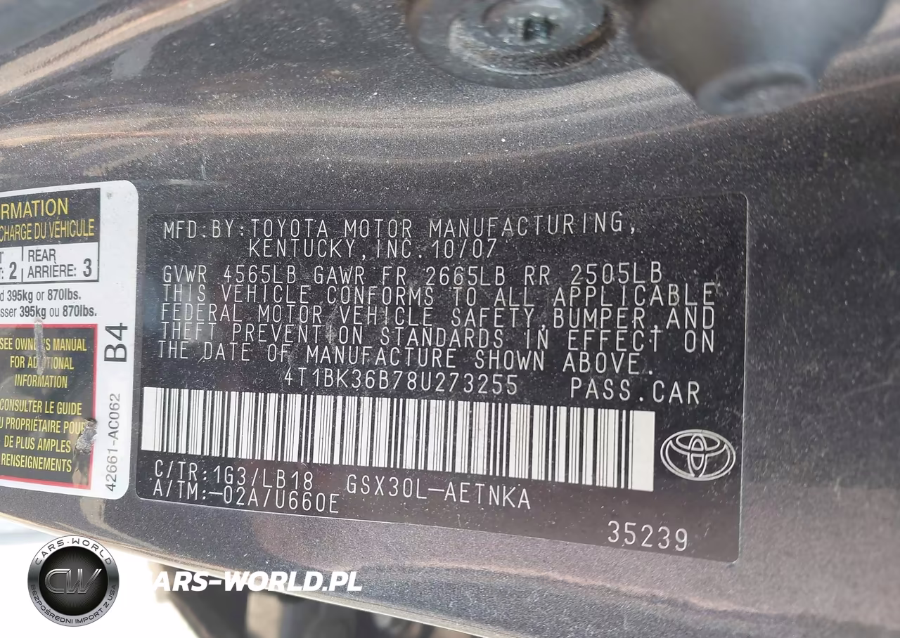 2008 Toyota Avalon Touring VIN:4T1BK36B78U273255 - 9