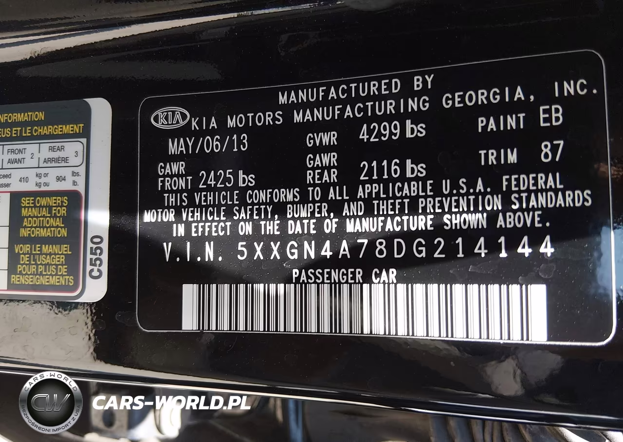 2013 Kia Optima Ex VIN:5XXGN4A78DG214144 - 9