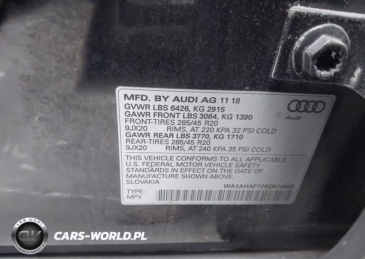 2019 Audi Q7 45 Premium VIN:WA1AHAF72KD018903 - 9