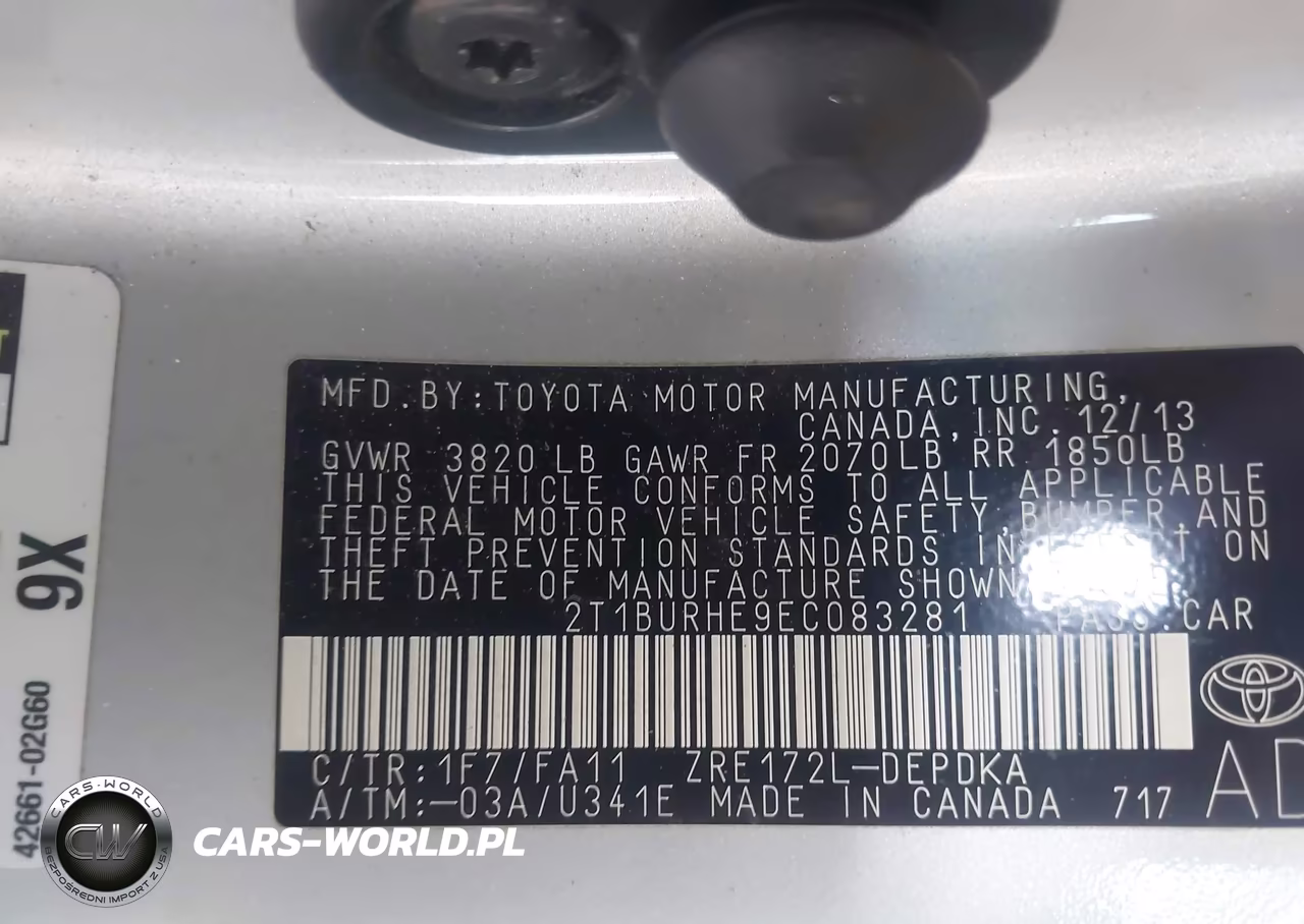 2014 Toyota Corolla L VIN:2T1BURHE9EC083281 - 9