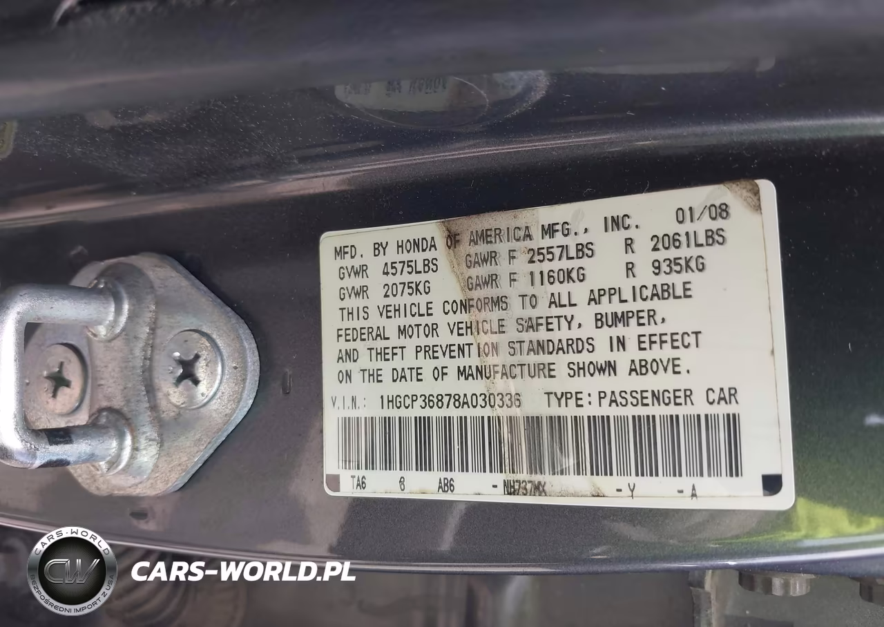 2008 Honda Accord 3.5 Ex-L VIN:1HGCP36878A030336 - 9