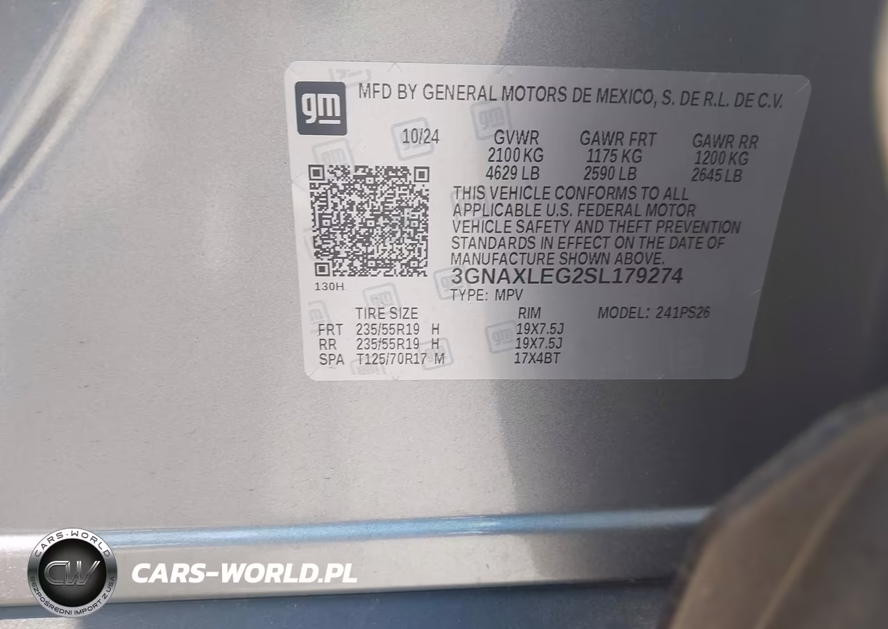 2025 Chevrolet Equinox Fwd Rs VIN:3GNAXLEG2SL179274 - 9