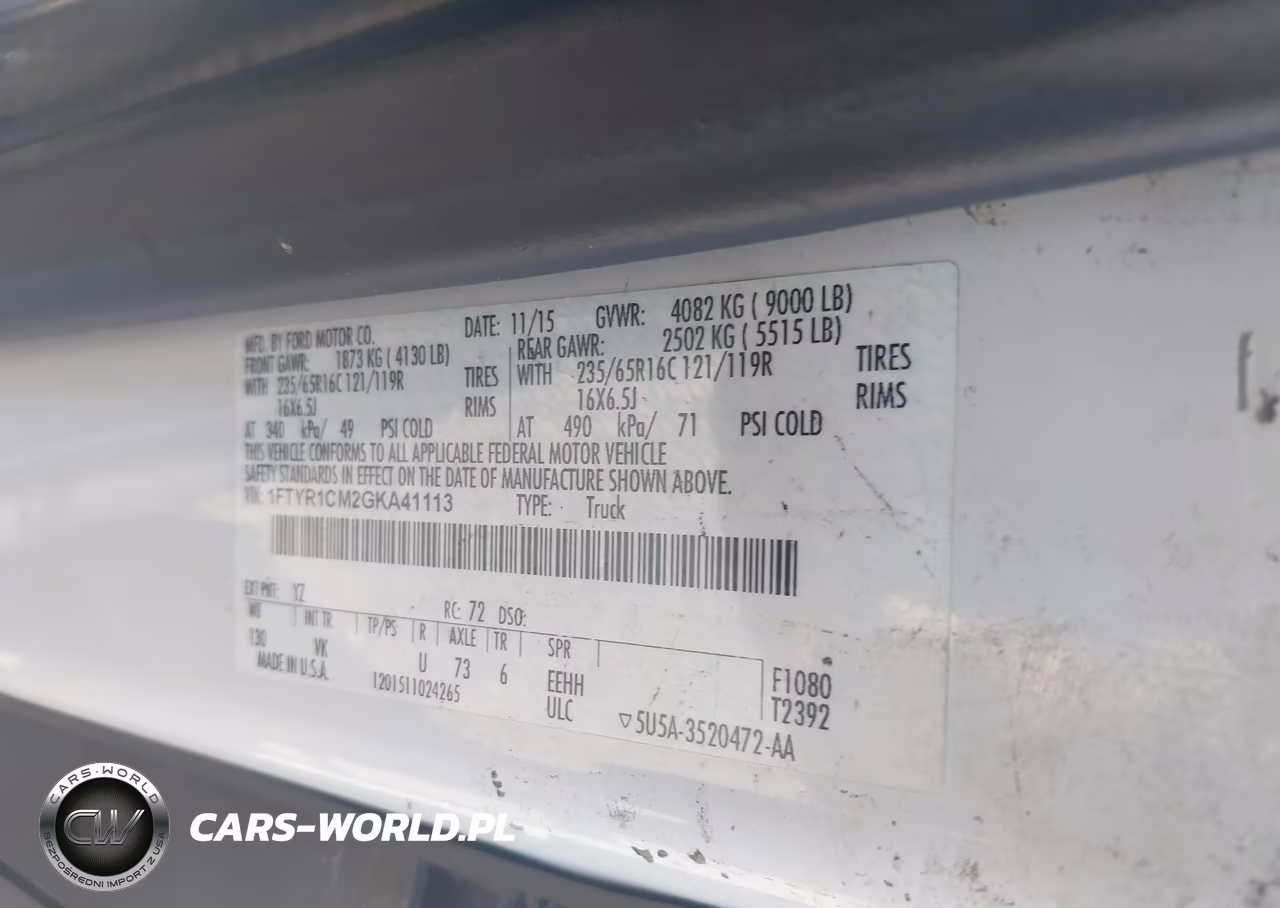 2016 Ford Transit-250 VIN:1FTYR1CM2GKA41113 - 9
