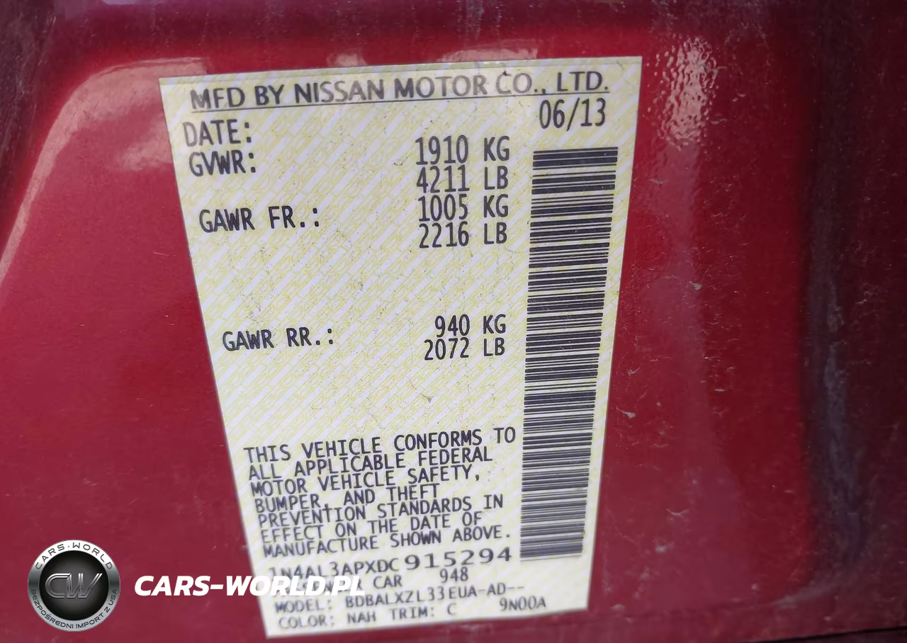 2013 Nissan Altima 2.5 Sl VIN:1N4AL3APXDC915294 - 9