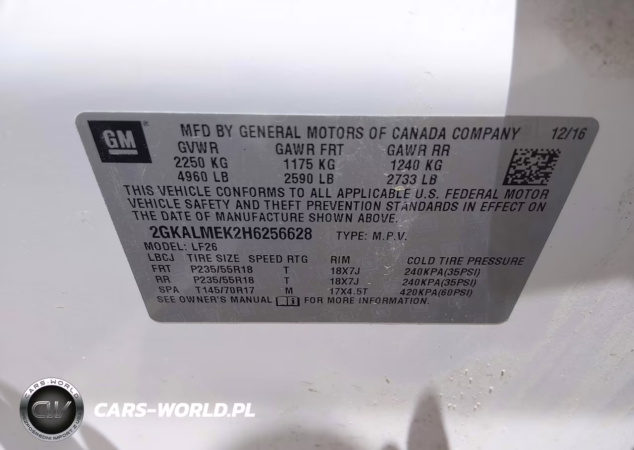 2017 GMC Terrain Sle-1 VIN:2GKALMEK2H6256628 - 9