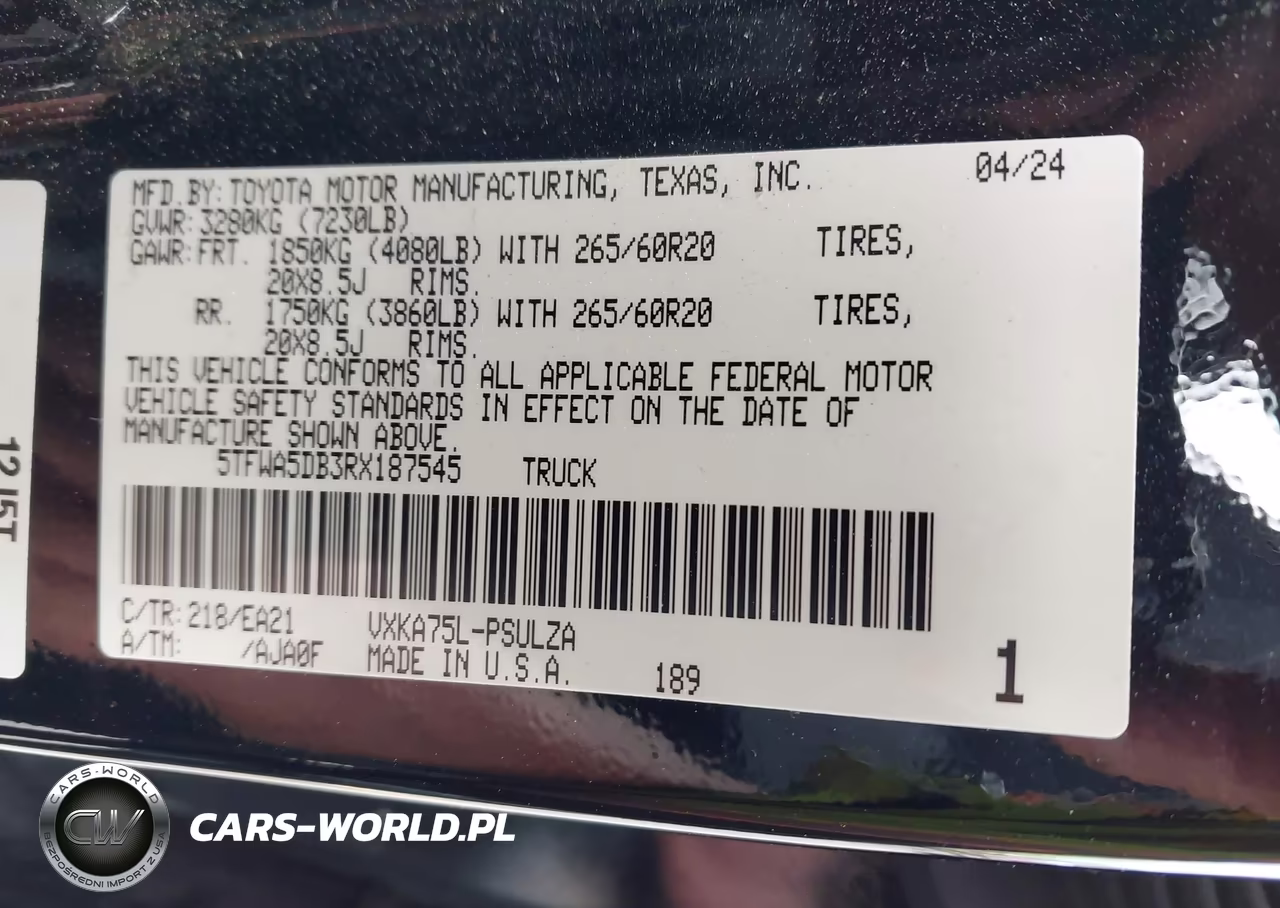 2024 Toyota Tundra Limited VIN:5TFWA5DB3RX187545 - 9