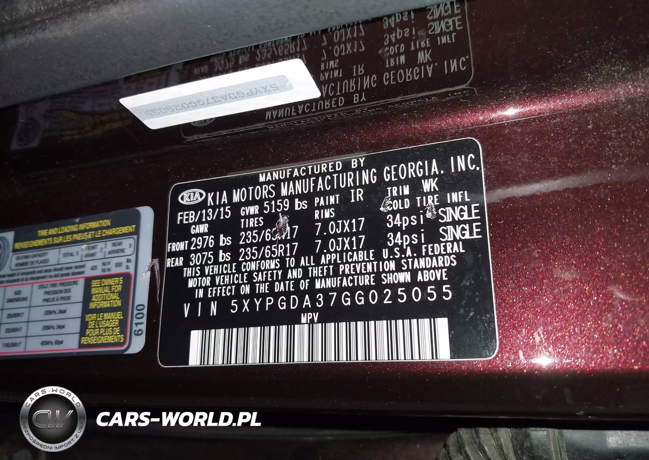 2016 Kia Sorento 2.4L Lx VIN:5XYPGDA37GG025055 - 9