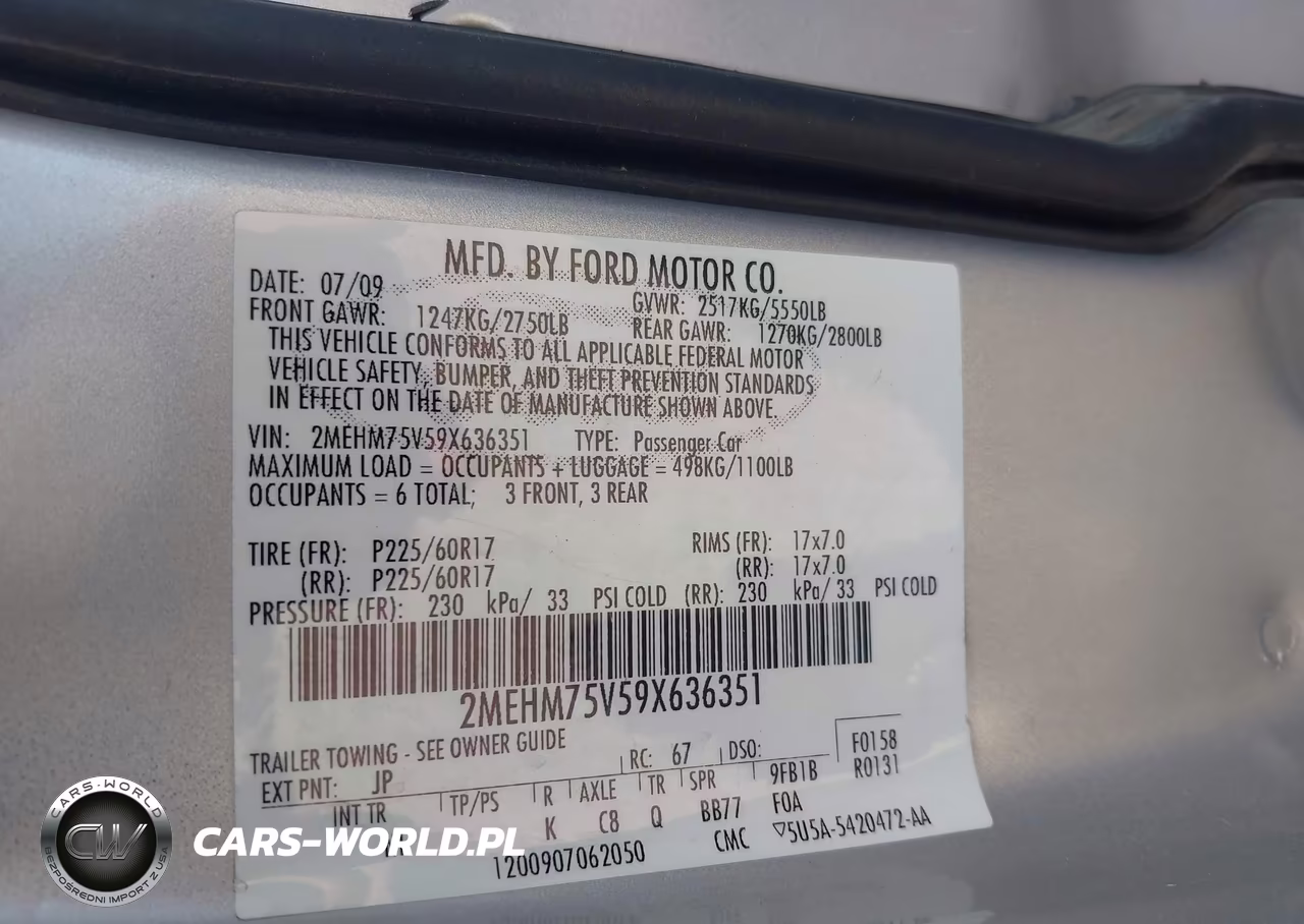 2009 Mercury Grand Marquis Ls (Fleet Only) VIN:2MEHM75V59X636351 - 9