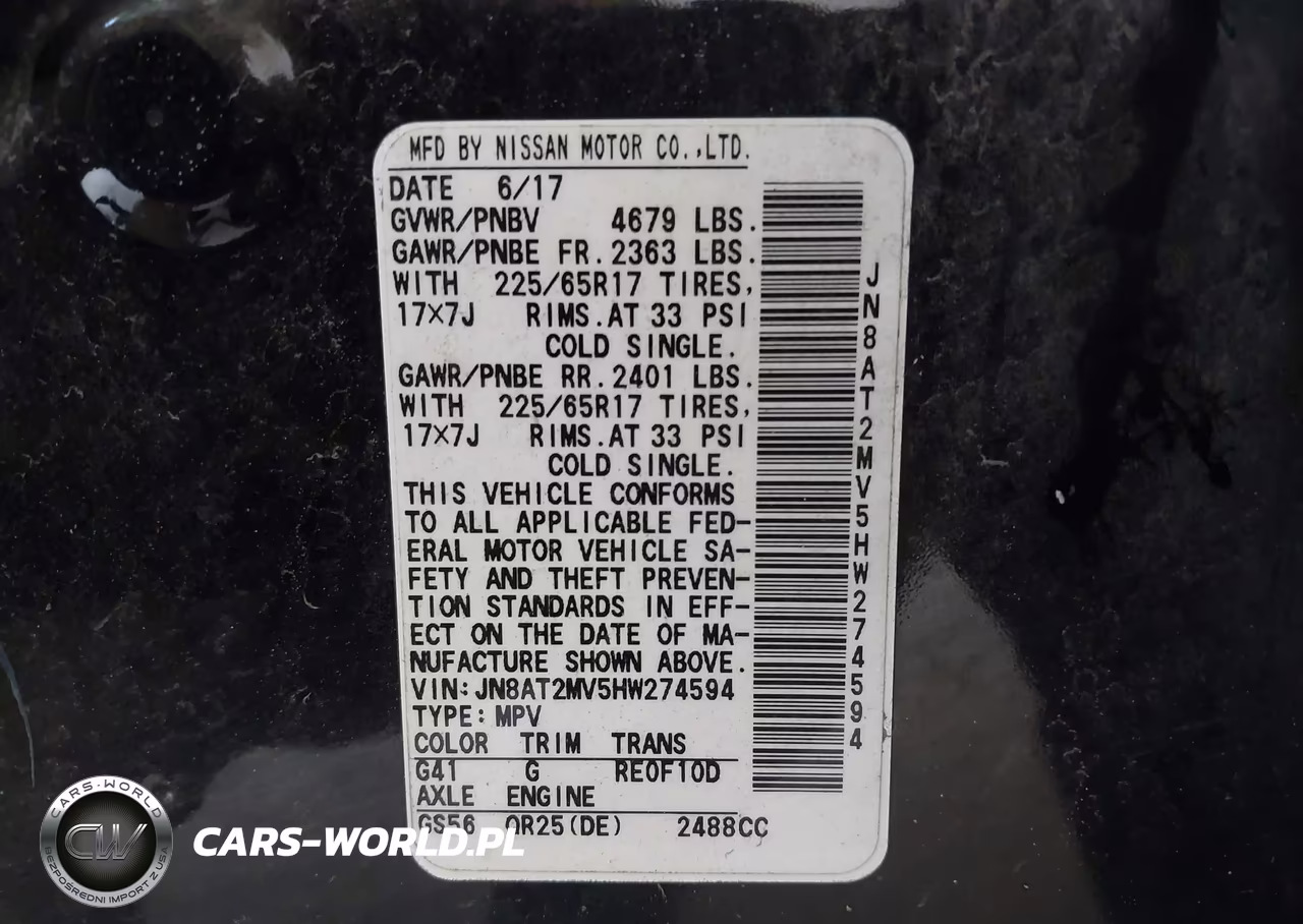 2017 Nissan Rogue S VIN:JN8AT2MV5HW274594 - 9