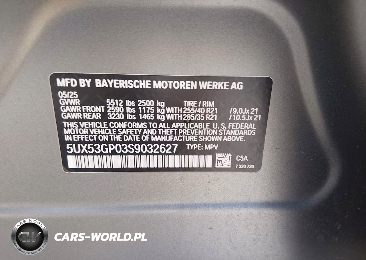 2025 BMW X3 30 xDrive VIN:5UX53GP03S9032627 - 9