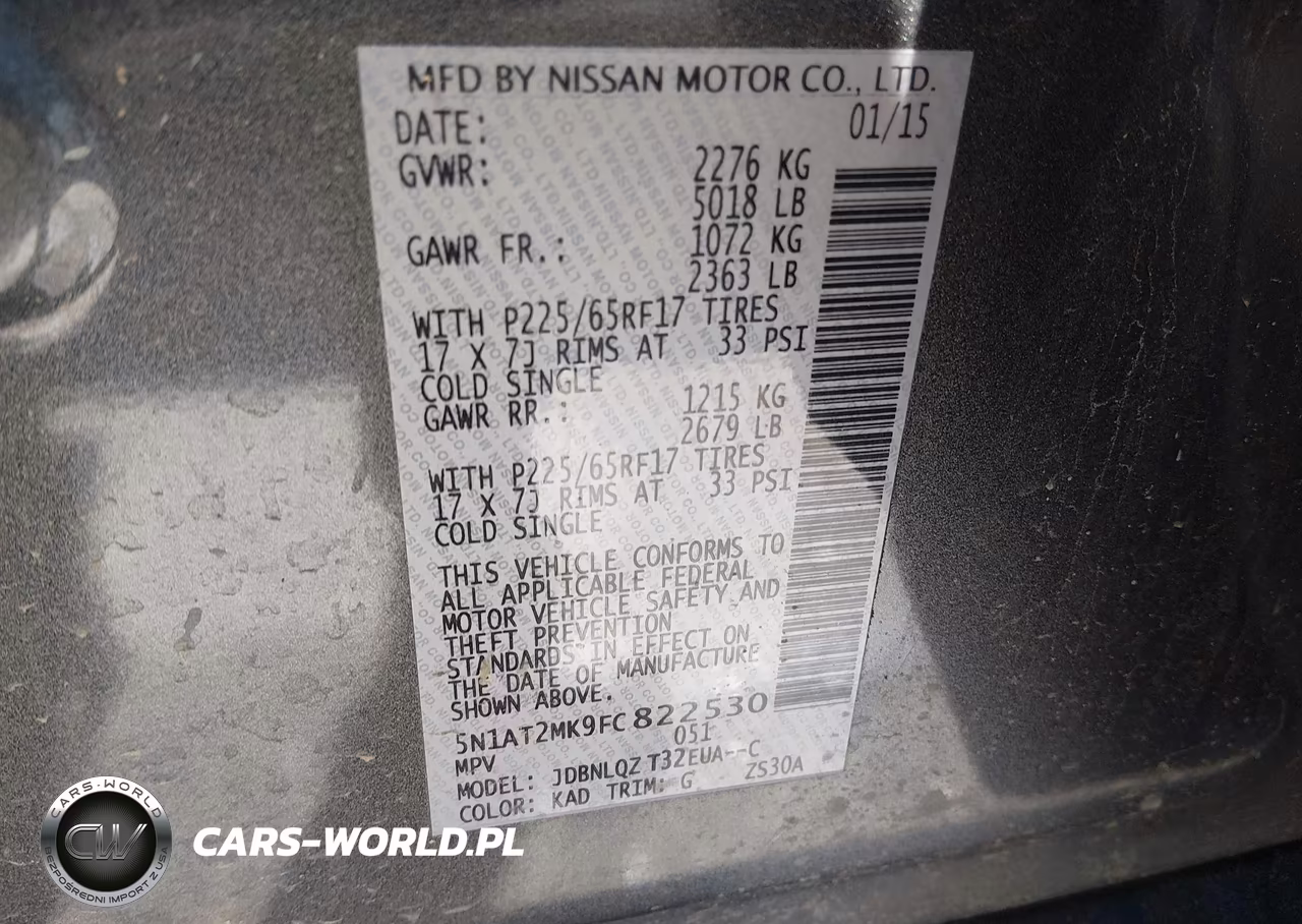 2015 Nissan Rogue Sv VIN:5N1AT2MK9FC822530 - 9