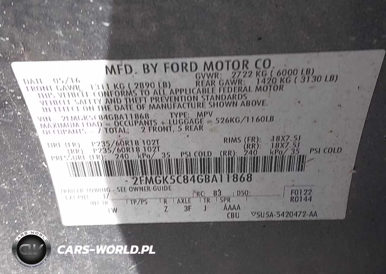 2016 Ford Flex Sel VIN:2FMGK5C84GBA11868 - 9