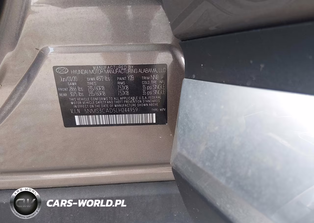 2020 Hyundai Santa Fe Sel VIN:5NMS3CAD5LH244959 - 9