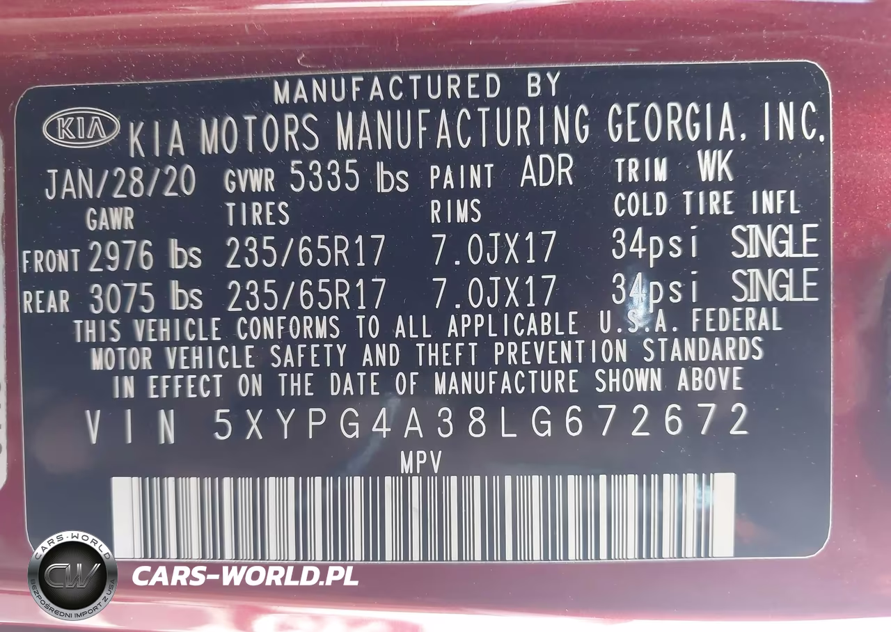2020 Kia Sorento 2.4L Lx VIN:5XYPG4A38LG672672 - 9