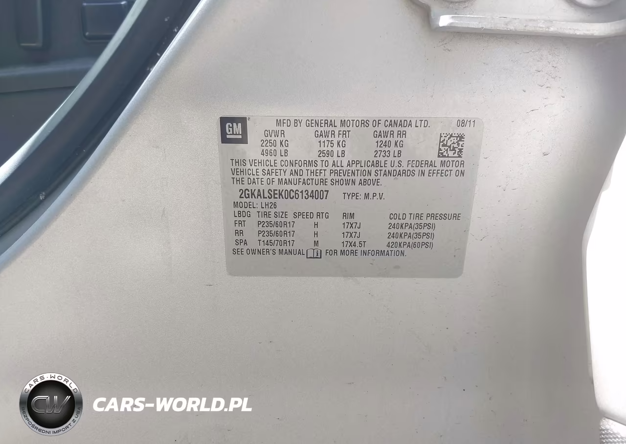 2012 GMC Terrain Sle-2 VIN:2GKALSEK0C6134007 - 9