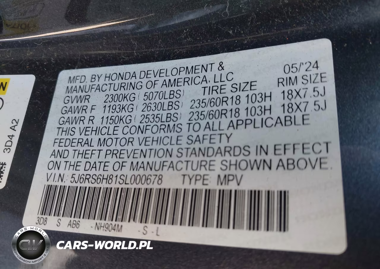 2025 Honda Cr-V Hybrid Sport-L VIN:5J6RS6H81SL000678 - 9