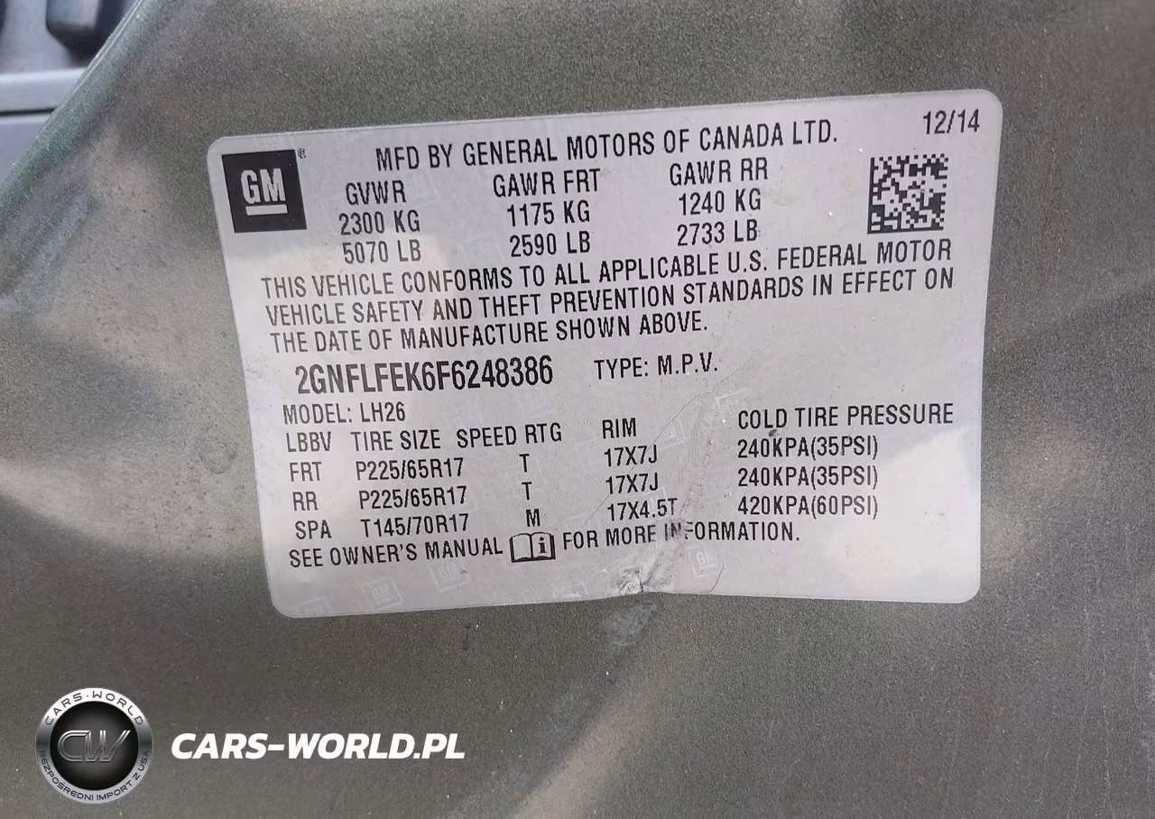 2015 Chevrolet Equinox Lt VIN:2GNFLFEK6F6248386 - 9