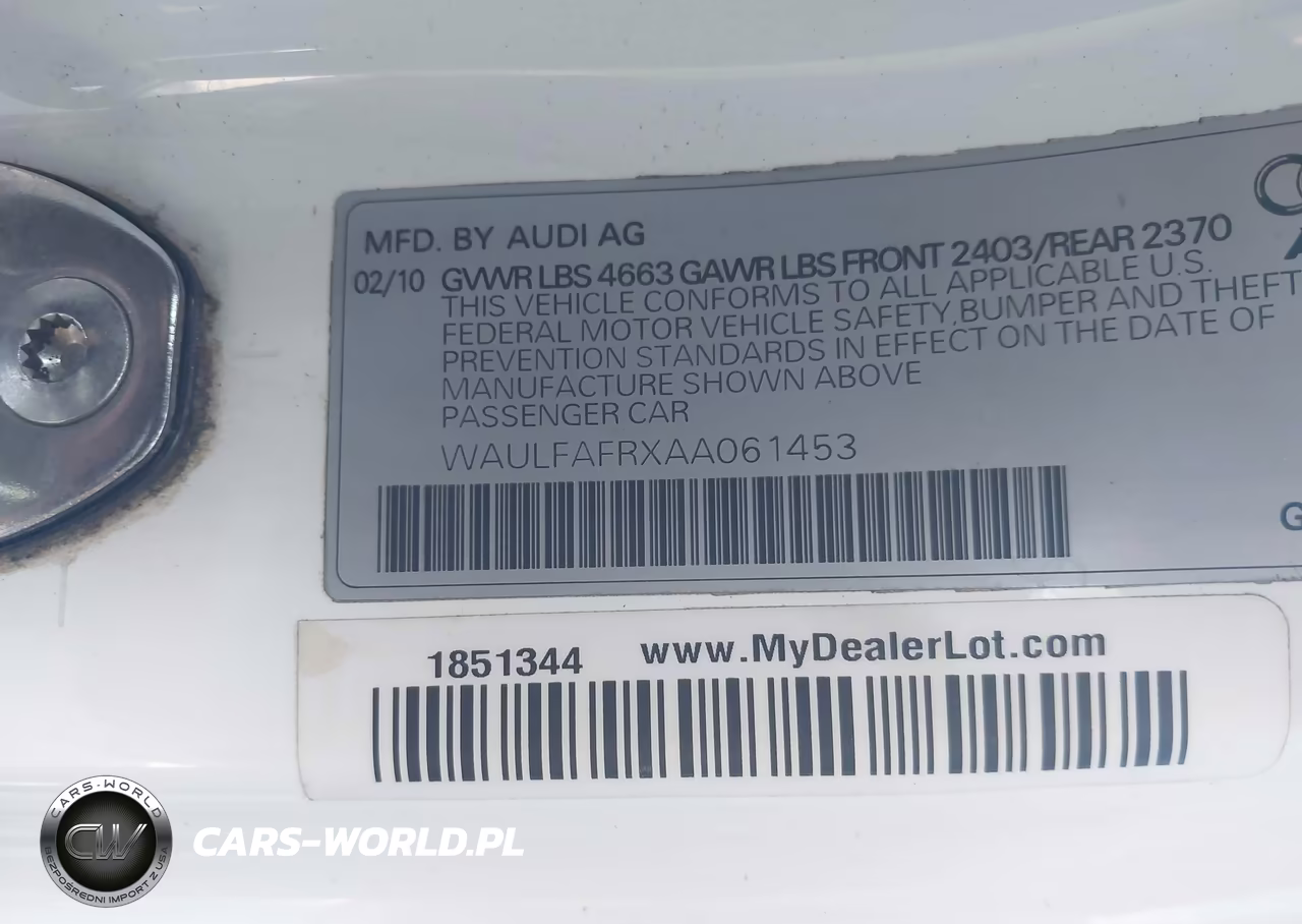 2010 Audi A5 2.0T Premium VIN:WAULFAFRXAA061453 - 9