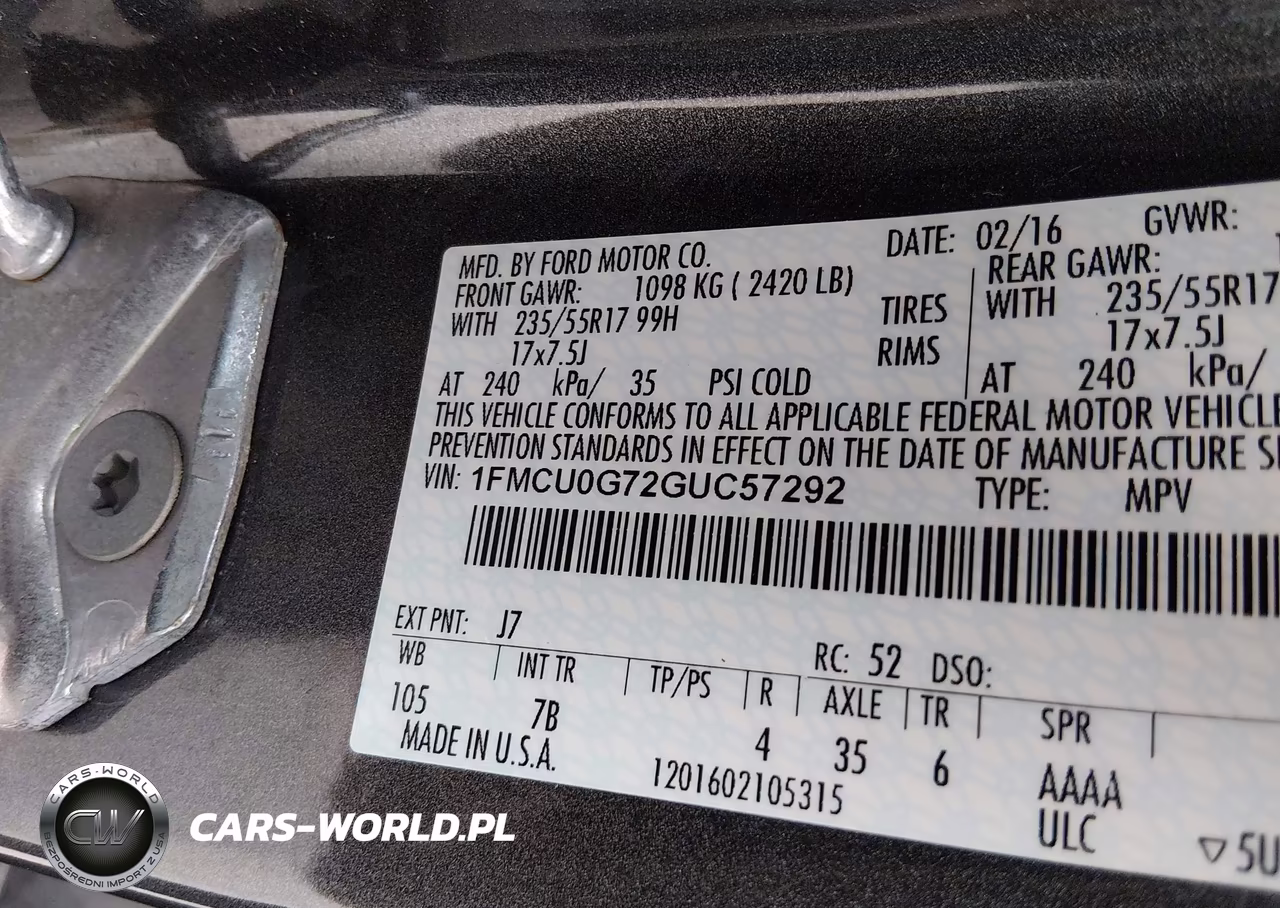 2016 Ford Escape Se VIN:1FMCU0G72GUC57292 - 9