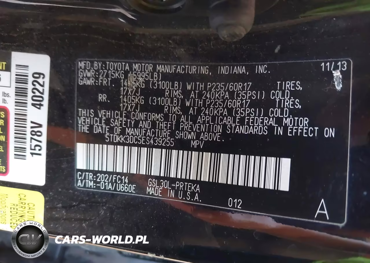 2014 Toyota Sienna Le V6 8 Passenger VIN:5TDKK3DC5ES439255 - 9
