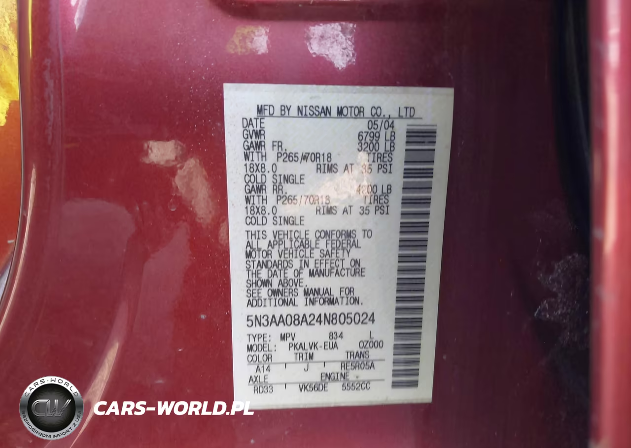 2004 Infiniti Qx56 VIN:5N3AA08A24N805024 - 9