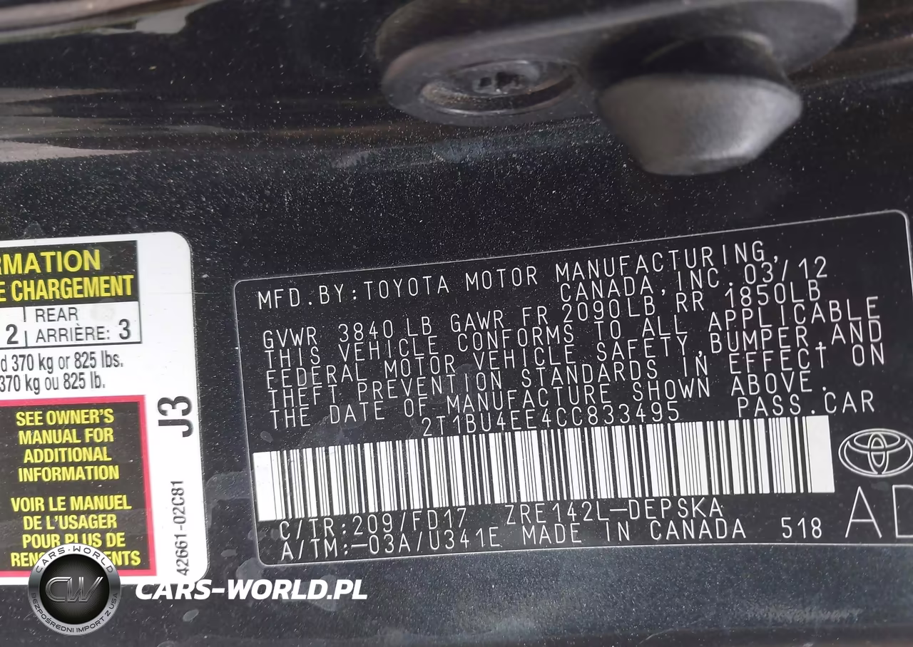 2012 Toyota Corolla S VIN:2T1BU4EE4CC833495 - 9