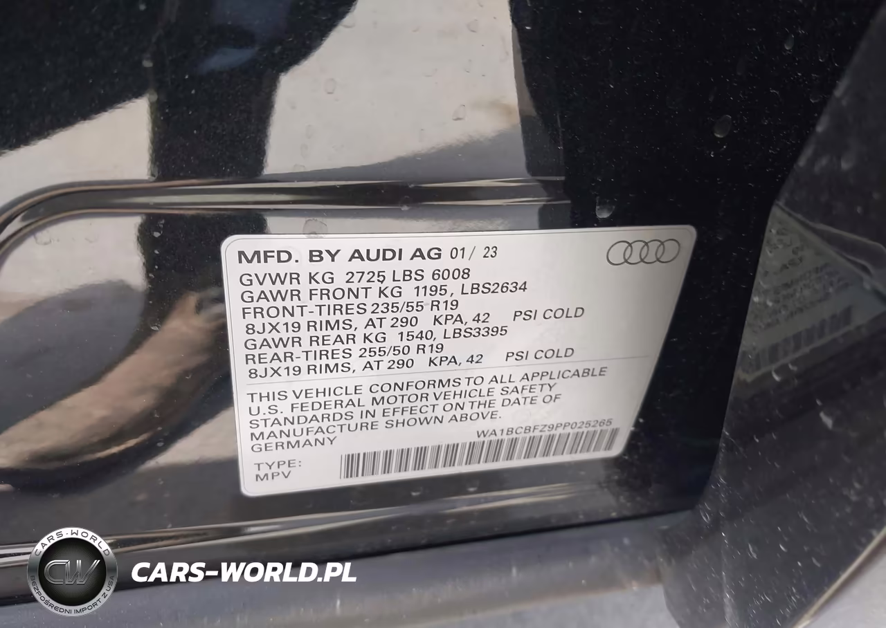 2023 Audi Q4 E-Tron Premium Plus 40 Rwd VIN:WA1BCBFZ9PP025265 - 9