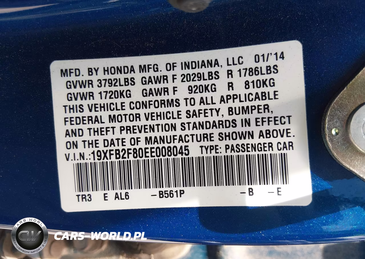 2014 Honda Civic Ex VIN:19XFB2F80EE008045 - 9