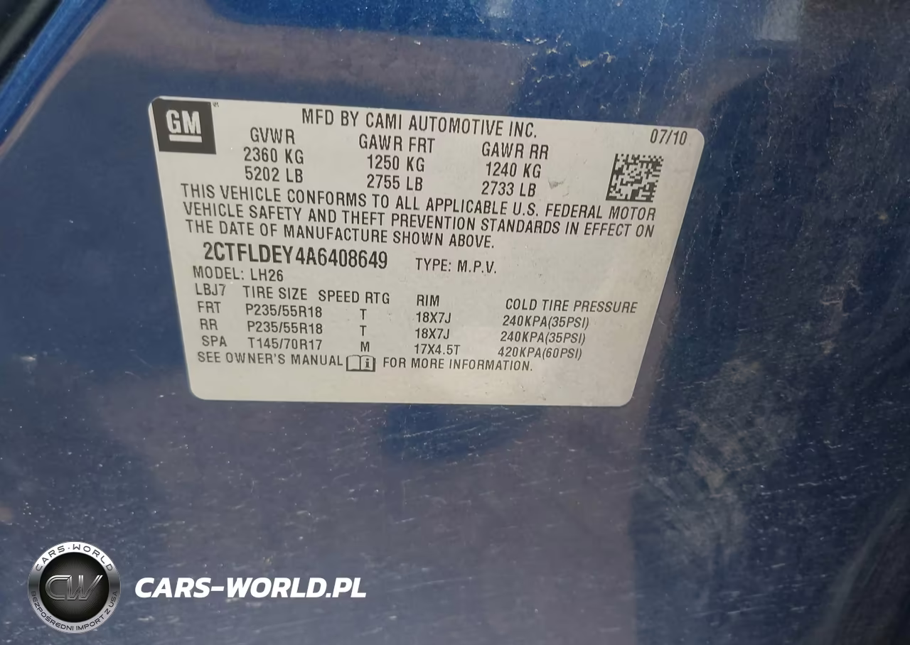 2010 GMC Terrain Sle-2 VIN:2CTFLDEY4A6408649 - 9