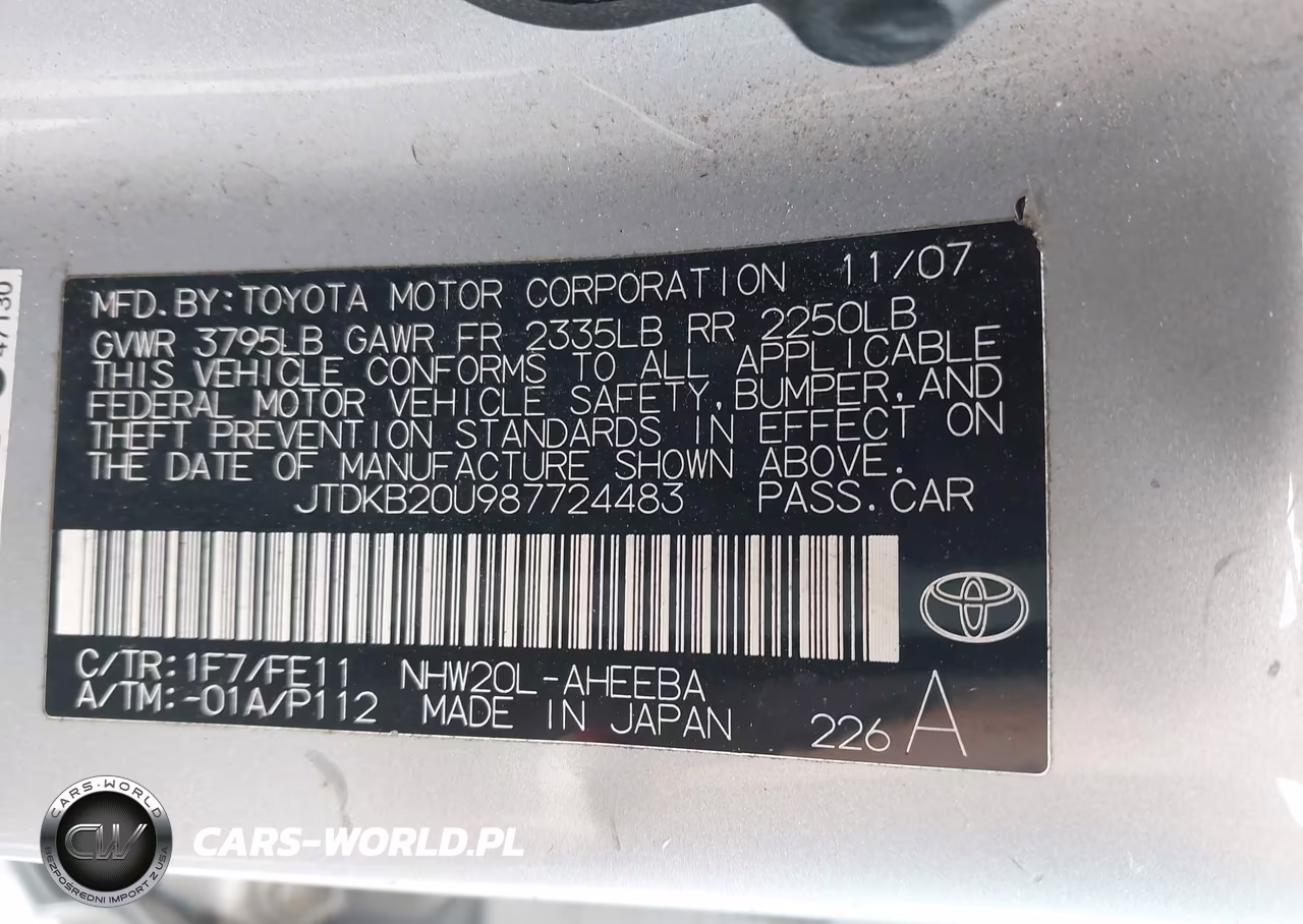 2008 Toyota Prius VIN:JTDKB20U987724483 - 9