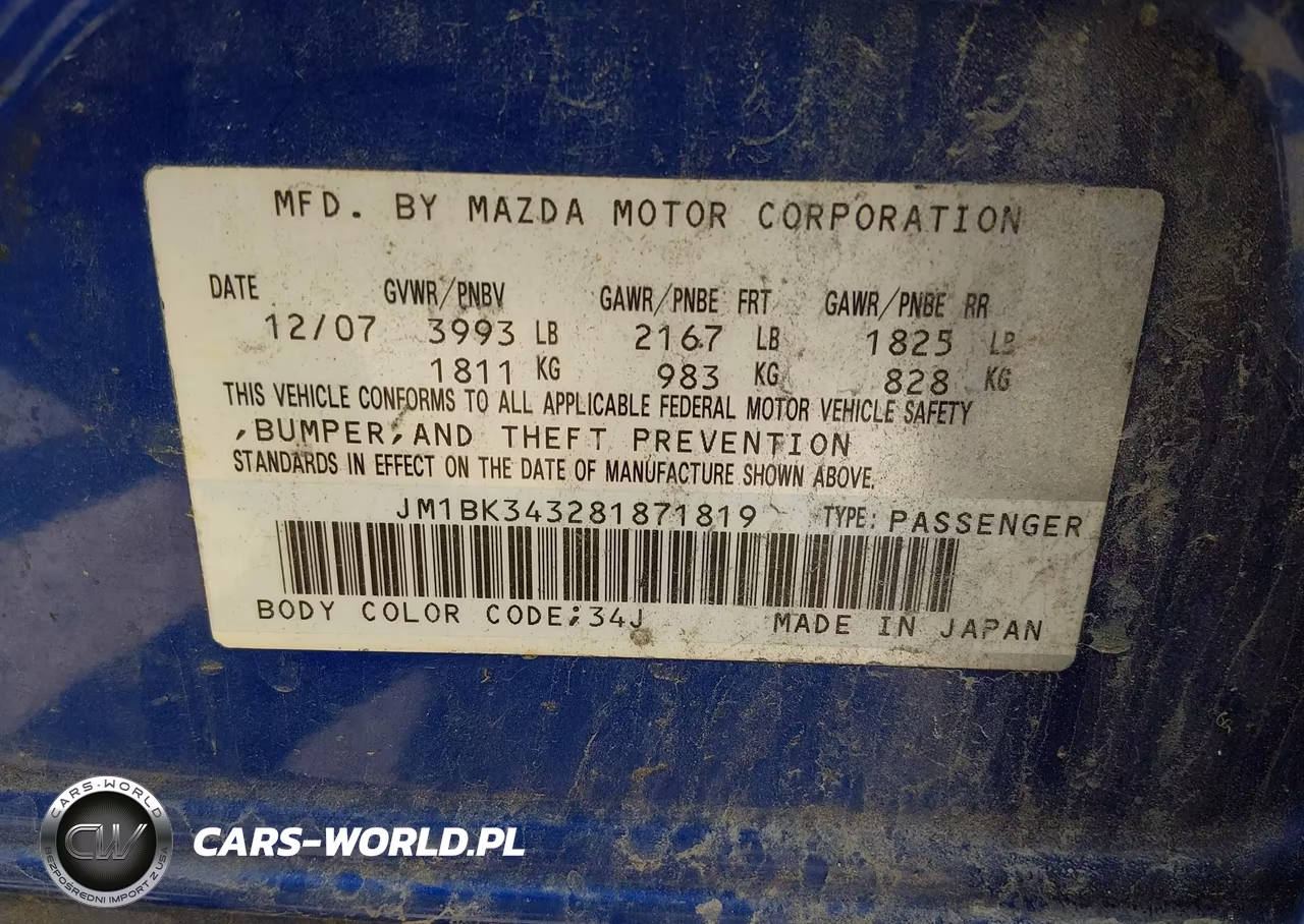 2008 Mazda Mazda3 S Sport VIN:JM1BK343281871819 - 9