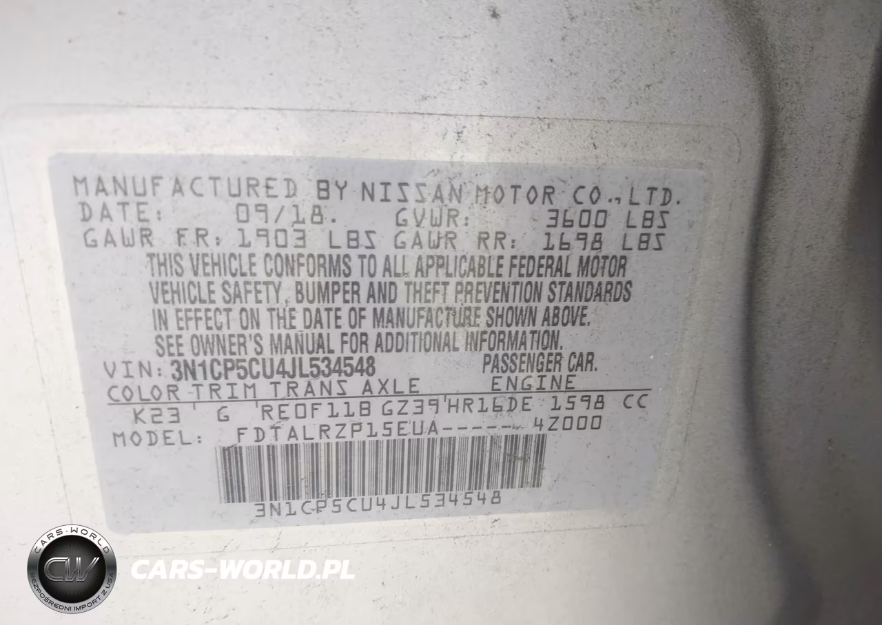 2018 Nissan Kicks S VIN:3N1CP5CU4JL534548 - 9