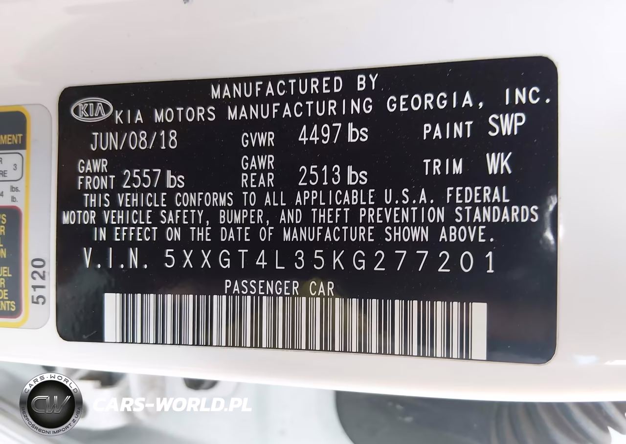 2019 Kia Optima Lx VIN:5XXGT4L35KG277201 - 9