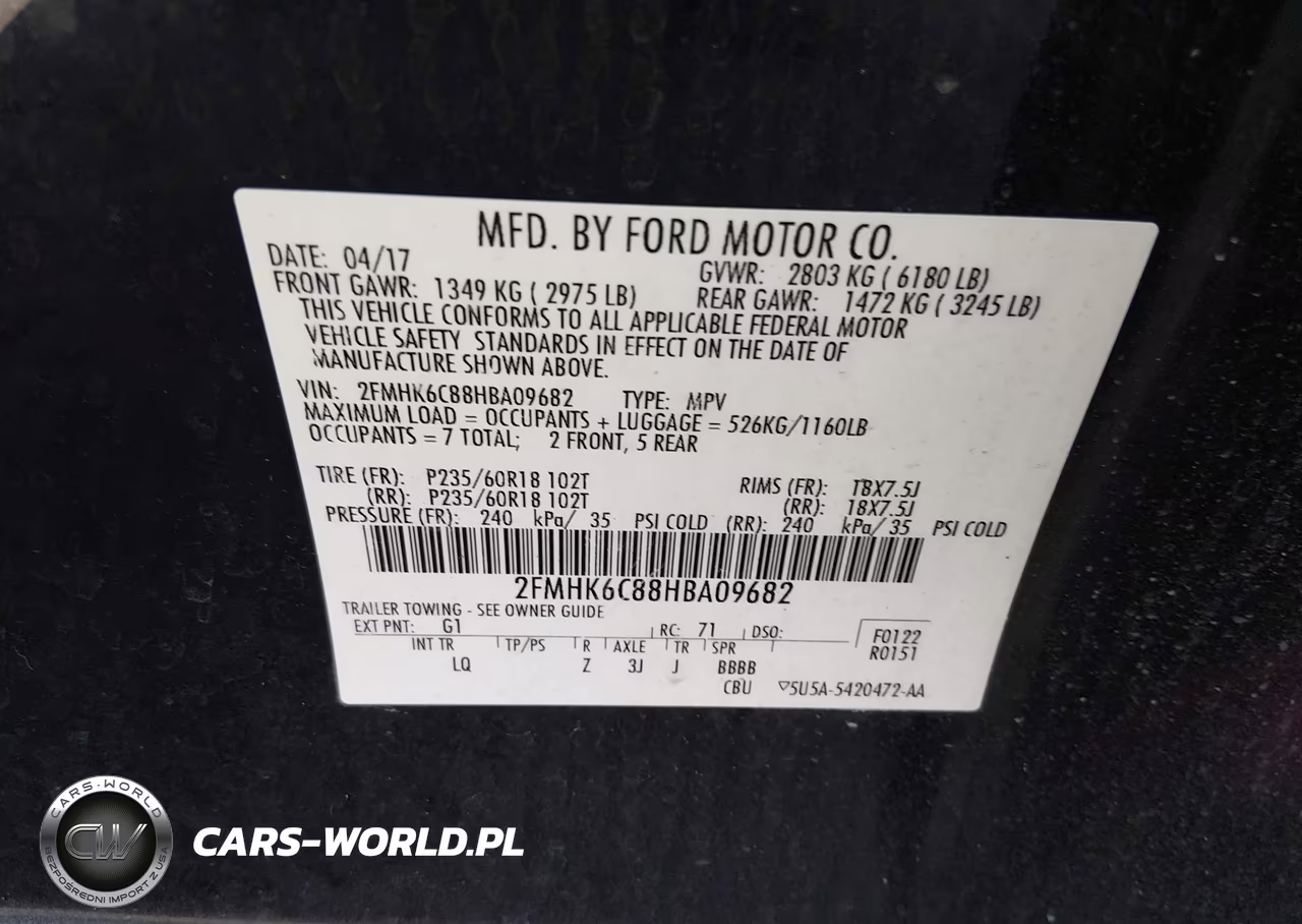 2017 Ford Flex Sel VIN:2FMHK6C88HBA09682 - 9
