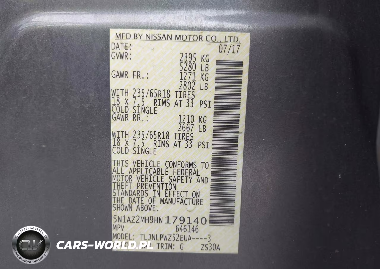 2017 Nissan Murano S VIN:5N1AZ2MH9HN179140 - 9
