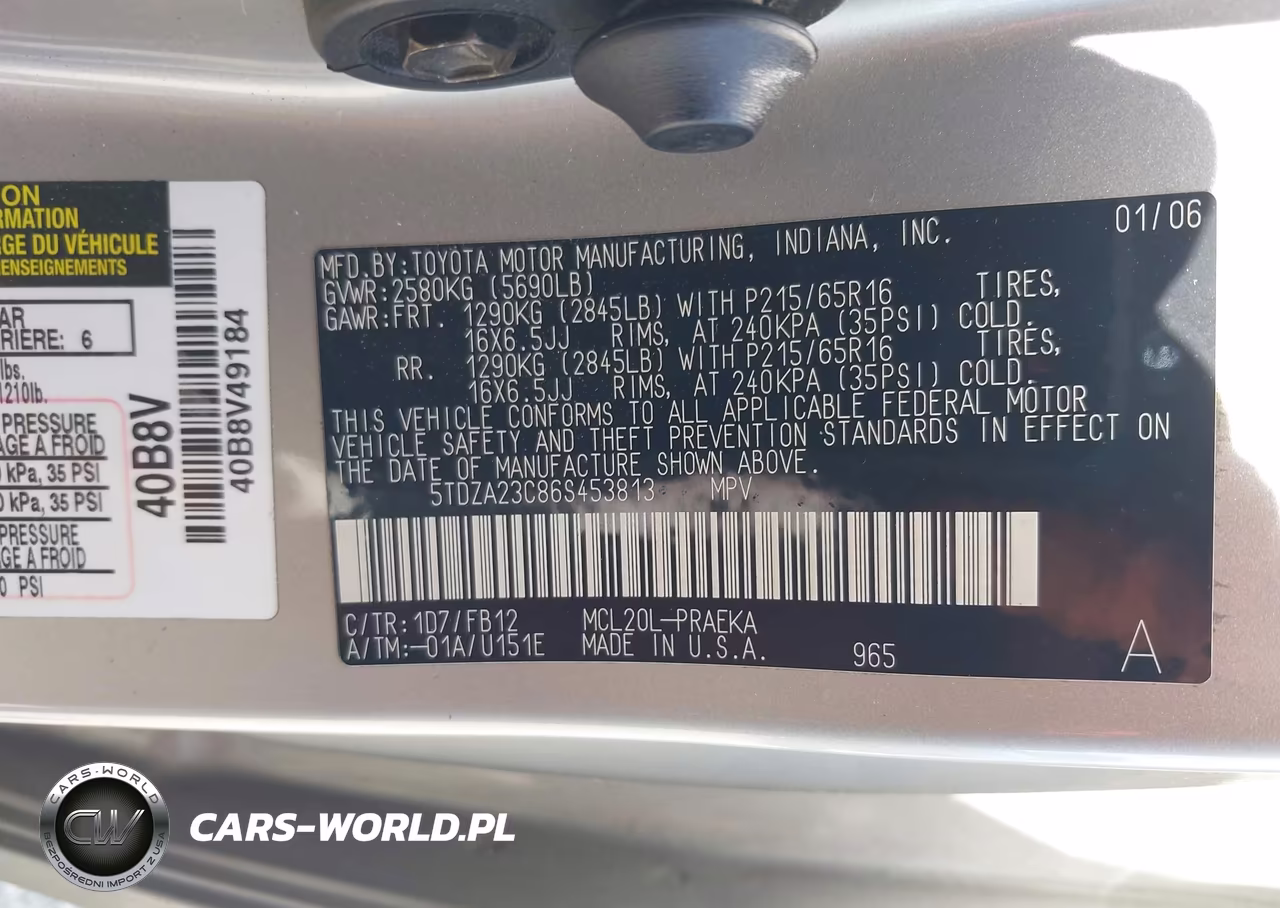 2006 Toyota Sienna Ce VIN:5TDZA23C86S453813 - 9