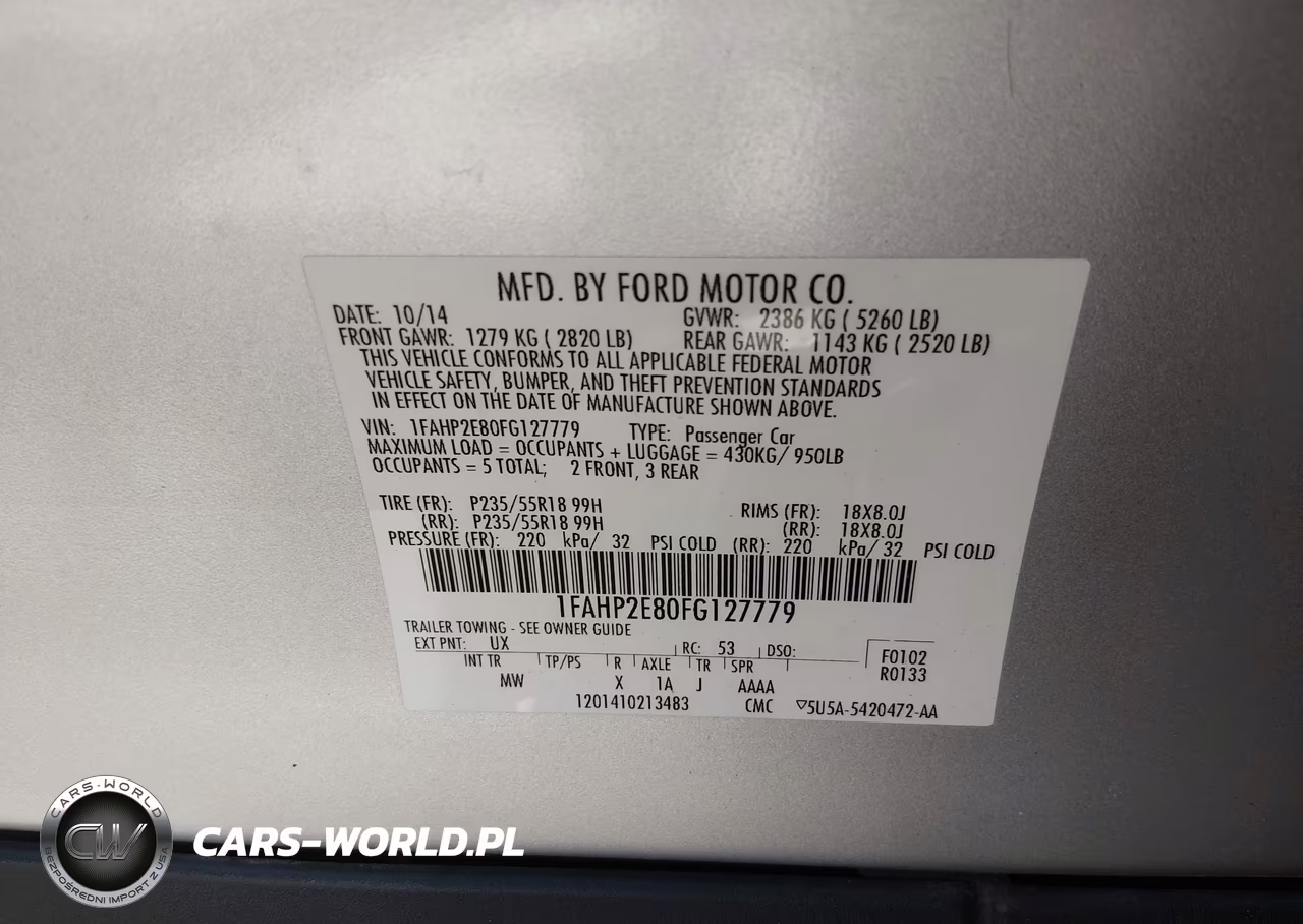 2015 Ford Taurus Sel VIN:1FAHP2E80FG127779 - 9