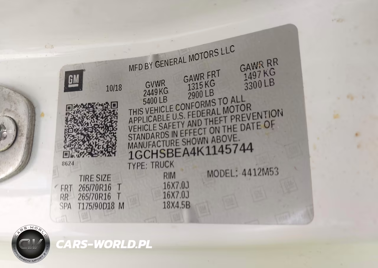 2019 Chevrolet Colorado Wt VIN:1GCHSBEA4K1145744 - 9