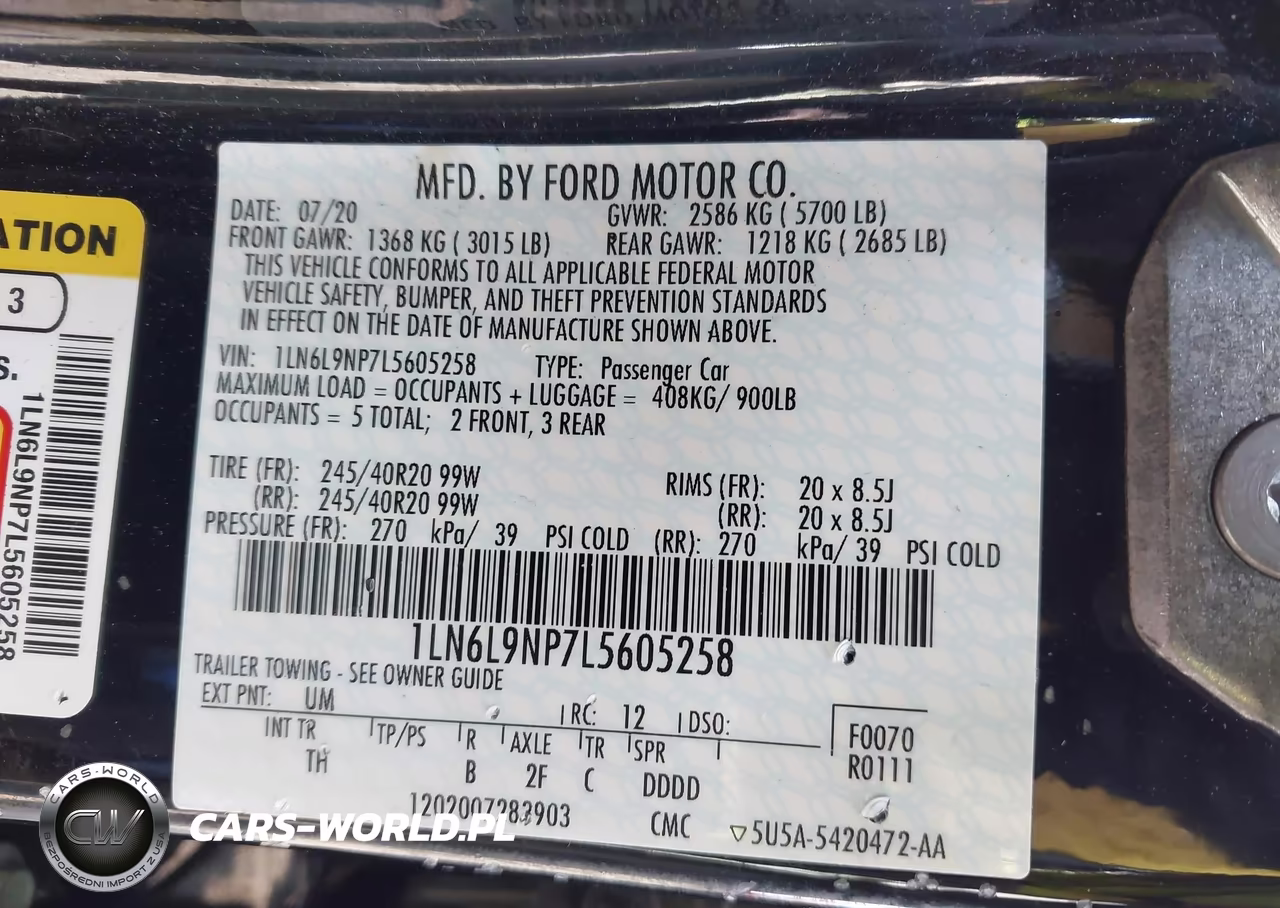 2020 Lincoln Continental Reserve VIN:1LN6L9NP7L5605258 - 9