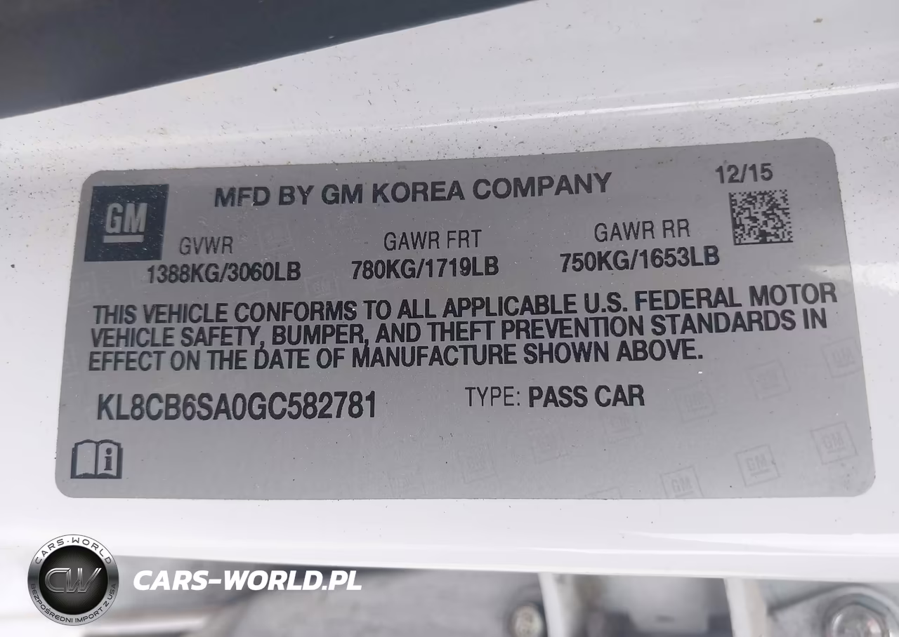 2016 Chevrolet Spark Ls Cvt VIN:KL8CB6SA0GC582781 - 9