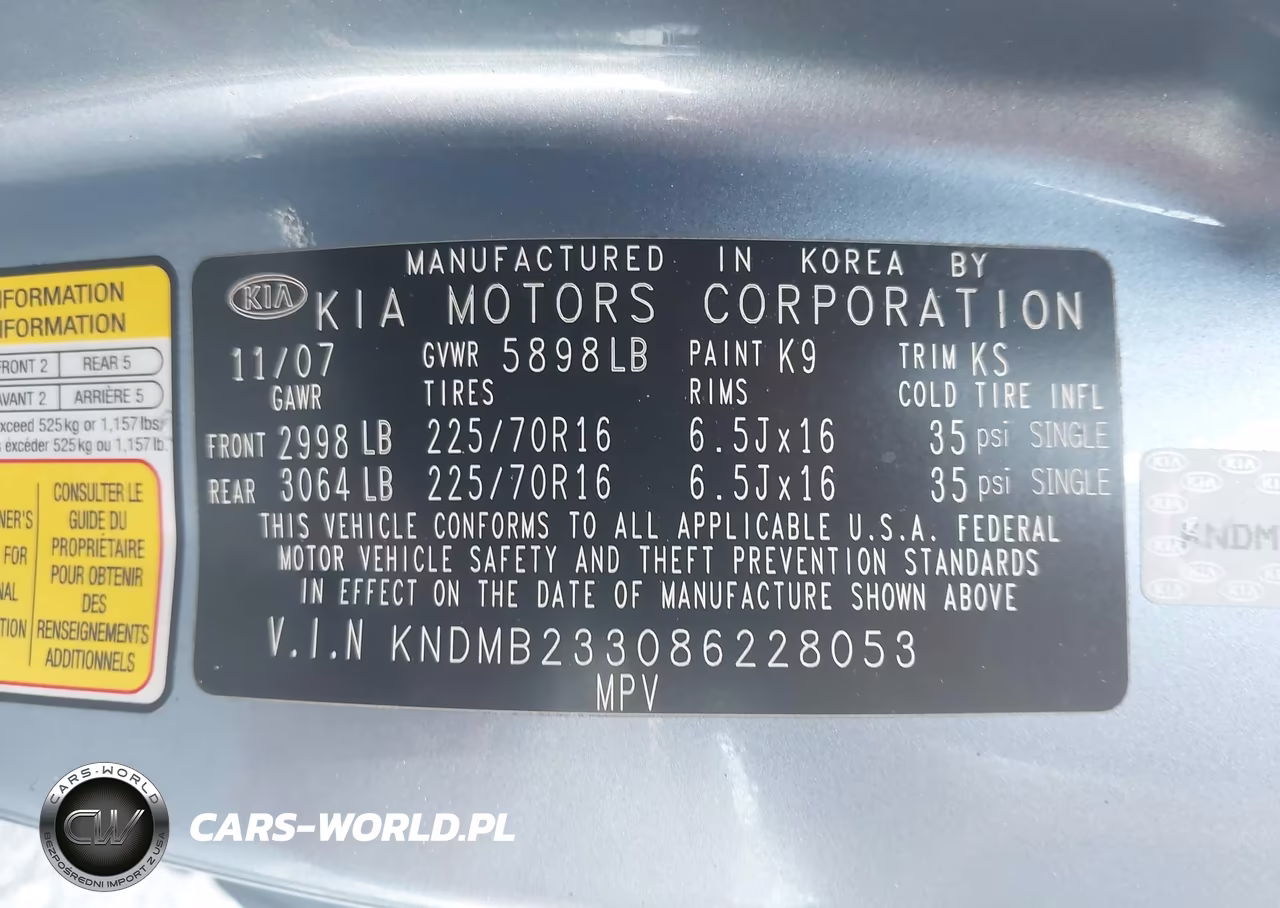 2008 Kia Sedona Lx VIN:KNDMB233086228053 - 9