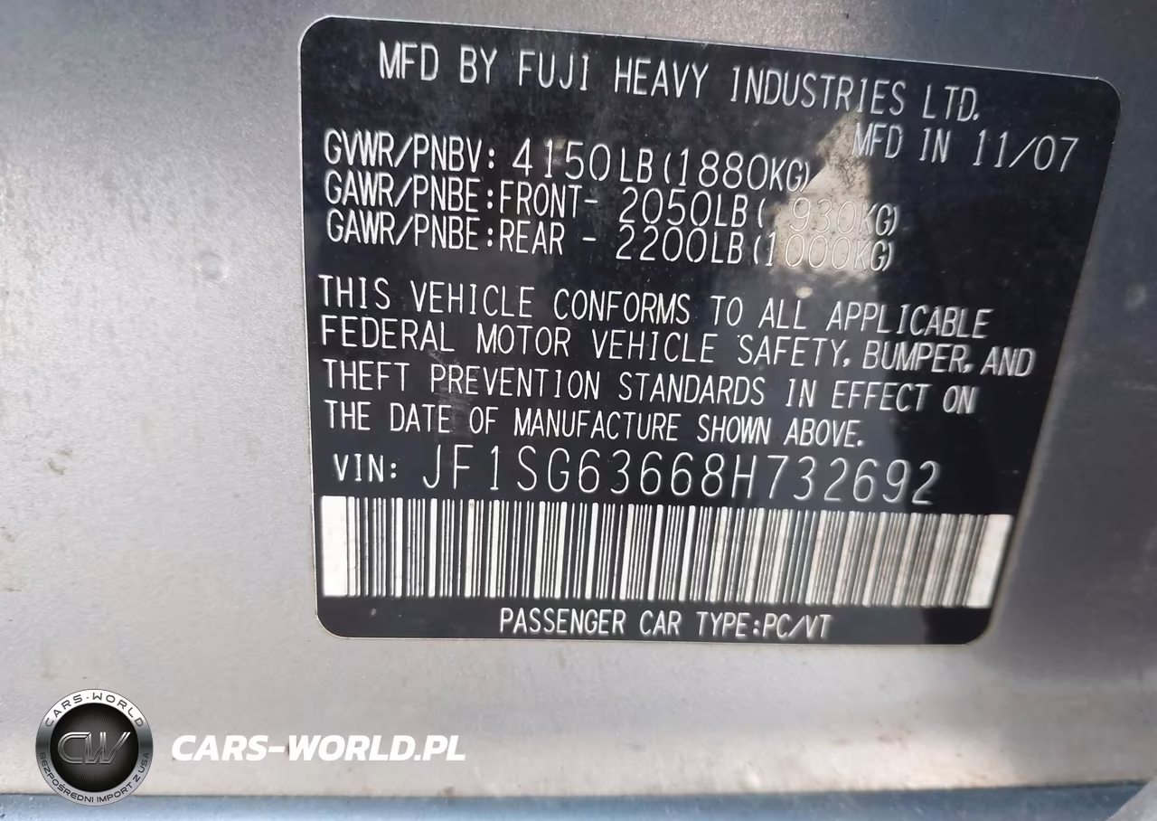 2008 Subaru Forester 2.5X VIN:JF1SG63668H732692 - 9