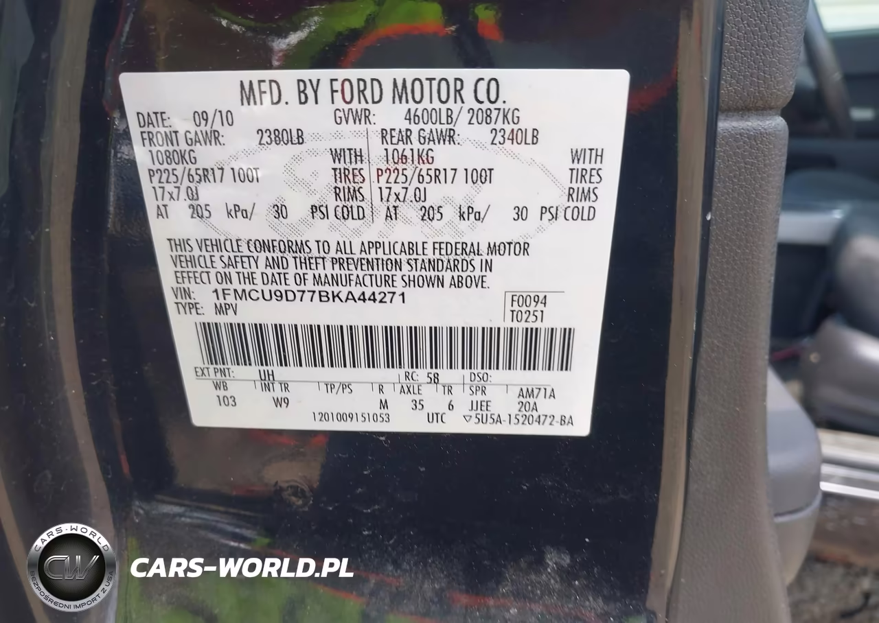 2011 Ford Escape Xlt VIN:1FMCU9D77BKA44271 - 9